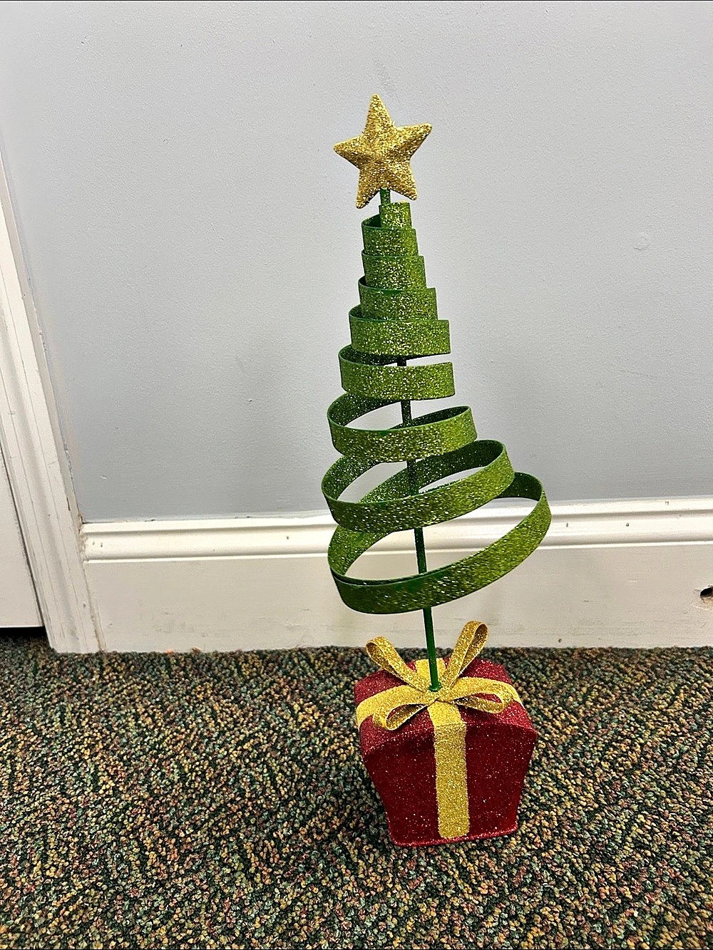 Green Spiral Christmas Tree Holiday Decor